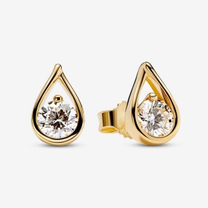 14k Gold Pandora Infinite Lab-grown Diamond Stud Earrings | 1.00 Carat Total Weight / 14k Gold Lab Grown Diamond Earrings | 369-QKETVN