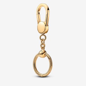 14k Gold-plated unique metal blend Pandora Pandora Moments Small Bag Charm Holder Accessories | 298-GUFBDX