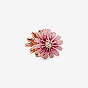 14k Rose gold-plated unique metal blend Pandora Pink Daisy Flower Charm All Pandora Moments | 820-FXTVJC