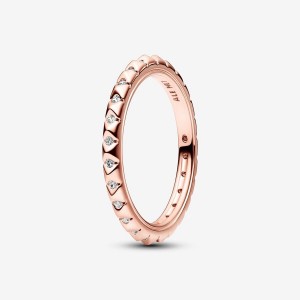 14k Rose gold-plated unique metal blend Pandora Pandora ME Pyramids Ring Stackable Rings | 836-SJCHDZ
