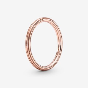 14k Rose gold-plated unique metal blend Pandora Pandora ME Ring Stackable Rings | 764-ZGXVFO
