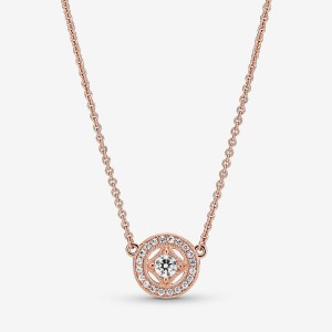 14k Rose gold-plated unique metal blend Pandora Vintage Circle Collier Necklace Pendant Necklaces | 573-OVNBED
