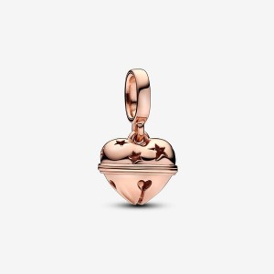 14k Rose gold-plated unique metal blend Pandora Festive Bell Dangle Charm Charms | 741-SOWAJX