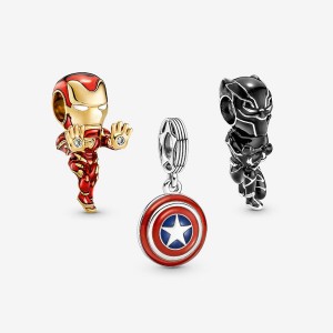 Silver Pandora Marvel Avengers Heroes Charm Trio Gift Sets | 325-SIMYFL