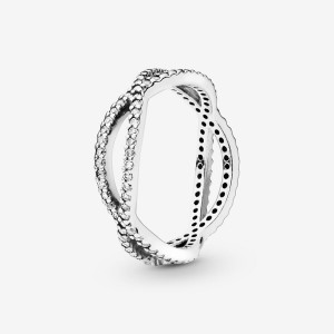 Sterling Silver Pandora Crossing Bands Ring Other | 947-WKFJRN