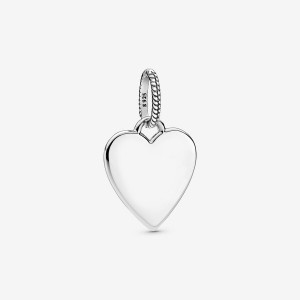 Sterling Silver Pandora Engravable Heart Tag Pendant Pendants | 417-FNGJEY