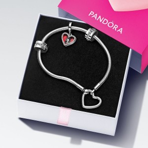 Sterling Silver Pandora Heart & Keyhole Bracelet Gift Set Gift Sets | 152-XJGBTZ