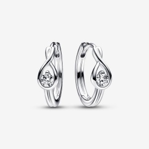 Sterling Silver Pandora Infinite Lab-grown Diamond Hoop Earrings | 0.20 Carat Total Weight / Sterling Silver Lab Grown Diamond Earrings | 025-DVJTSF