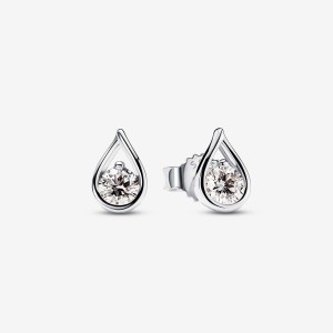 Sterling Silver Pandora Infinite Lab-grown Diamond Stud Earrings | 0.20 Carat Total Weight / Sterling Silver Lab Grown Diamond Earrings | 073-QNSJAR