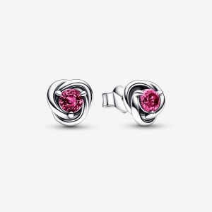 Sterling Silver Pandora October Pink Eternity Circle Stud Earrings Stud Earrings | 870-JIVFLP