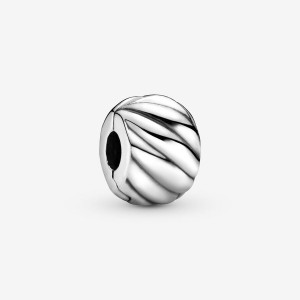 Sterling Silver Pandora Polished Feathered Clip Charm Clips & Spacers | 478-XPEMQZ