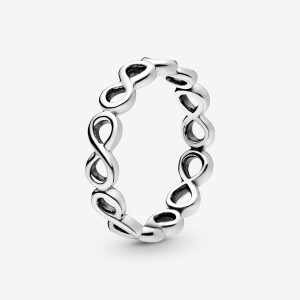 Sterling Silver Pandora Simple Infinity Band Ring Band Rings | 196-VNFMZB