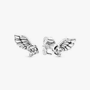 Sterling Silver Pandora Sparkling Angel Wing Stud Earrings Stud Earrings | 583-RLEYAV