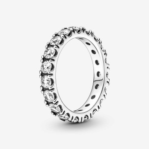 Sterling Silver Pandora Sparkling Row Eternity Ring Band Rings | 628-JCSLOR