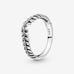 Sterling Silver Pandora Wheat Grains Wishbone Ring Stackable Rings | 028-RVOABZ