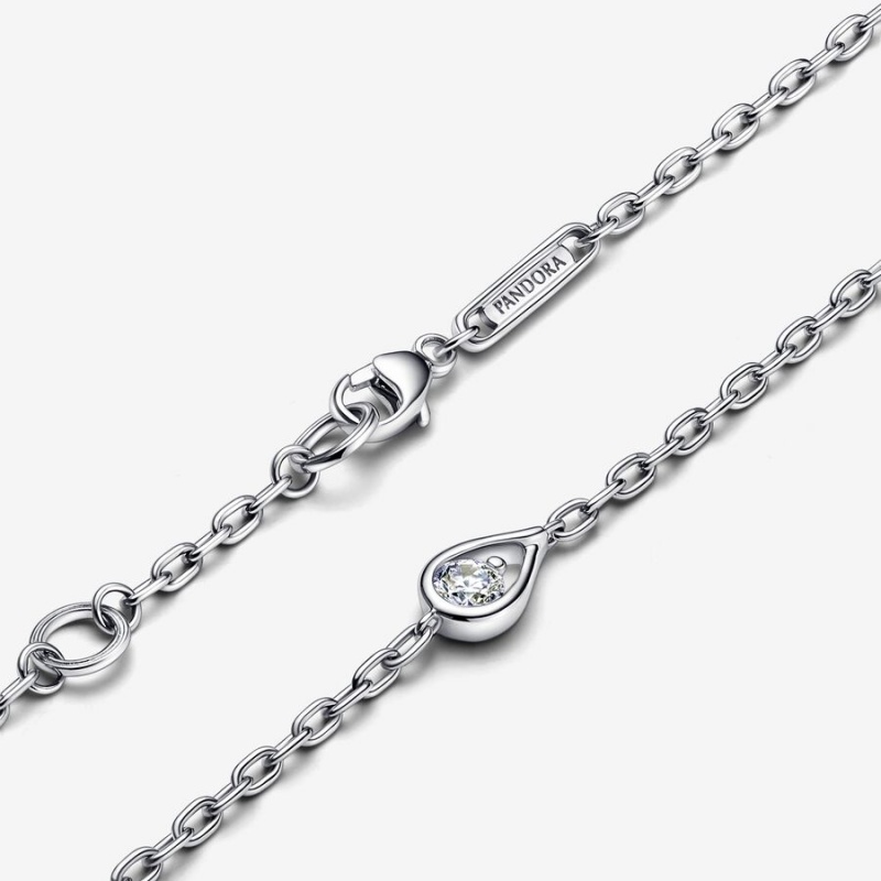 Sterling Silver Pandora Infinite Lab-grown Diamond Chain Bracelet | 0.15 Carat Total Weight / Sterling Silver Lab Grown Diamond Bracelets | 524-ENKZYW